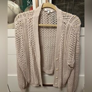 Splendid Cream Open-Knit Cardigan